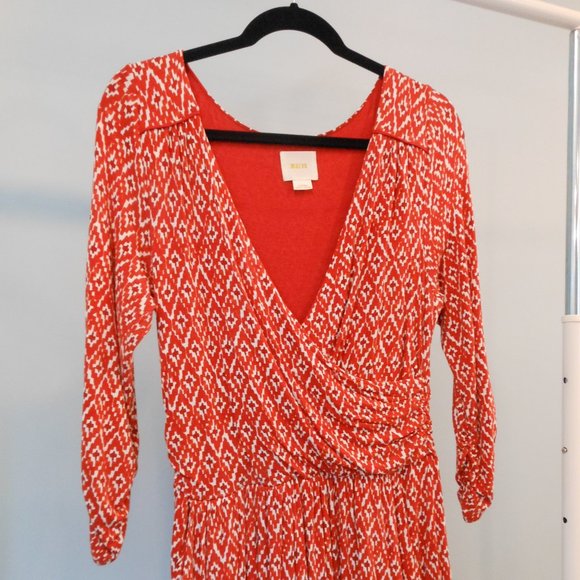 Anthropologie Maeve Faux Wrap Dress - Size Large - Picture 2 of 11
